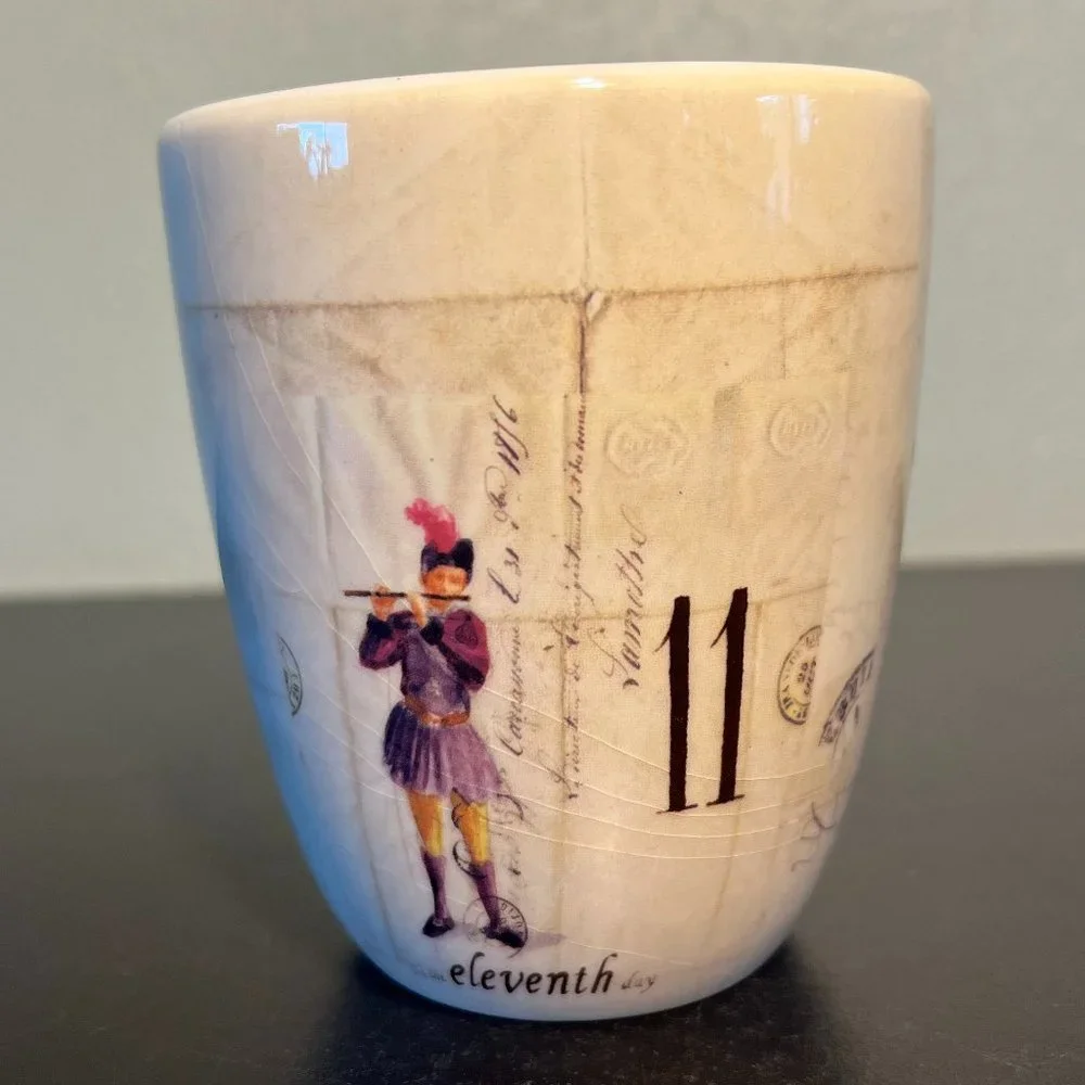 Williams Sonoma 12 Days Of Christmas Mug w/ Days 10, 11 & 12 ~ Christmas Carol